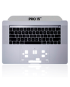 Top Case With Keyboard Compatible For MacBook Pro 15&quot; Touch Bar (A1990 / Late 2018 / Early 2019) (US English) (Used OEM Pull: Grade New) (Silver)