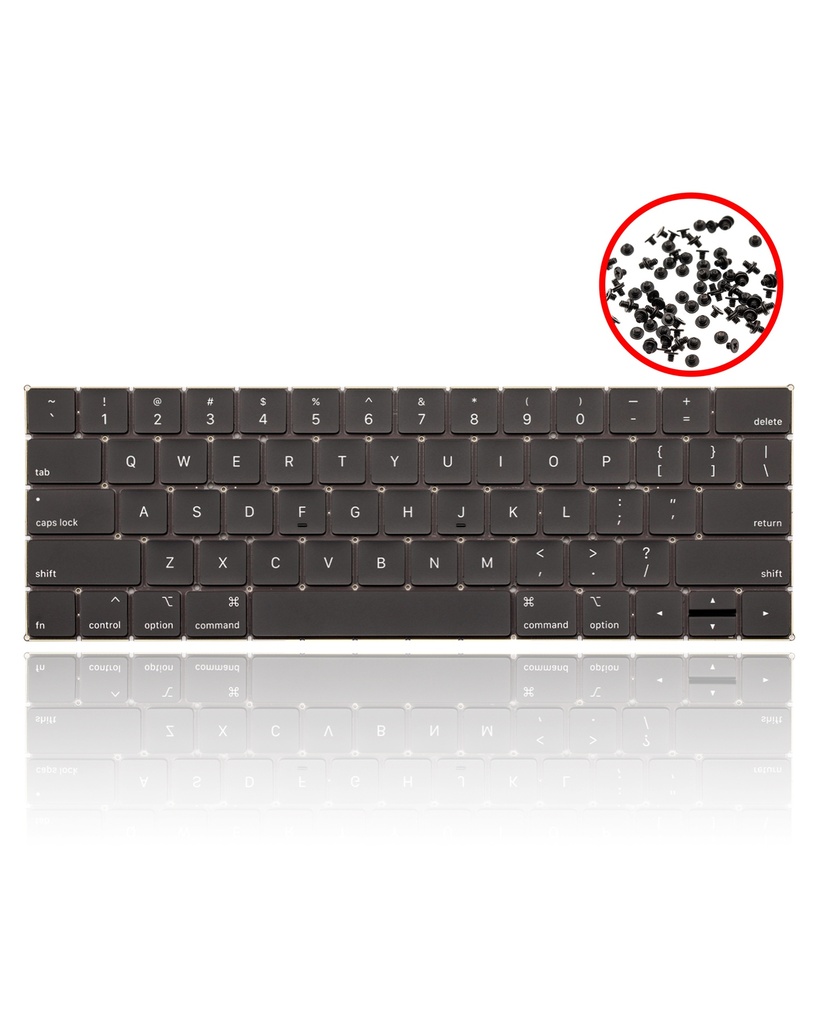 Keyboard W/ Backlight &amp; Screws Compatible For MacBook Pro 13&quot; (A1989 / Late 2018 / Early 2019) / Pro 15&quot; Touch Bar (A1990 / Late 2018 / Early 2019) (US English)
