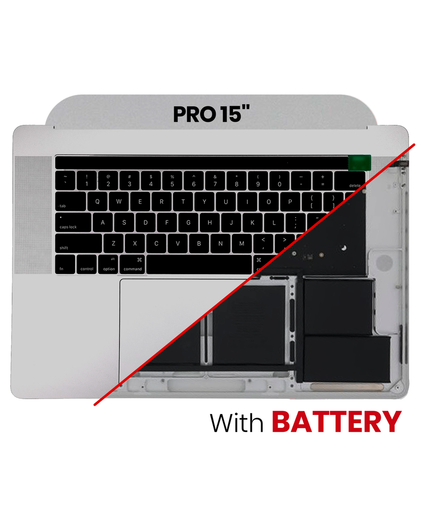 Top Case Assembly With Battery And Keyboard Compatible For MacBook Pro 15&quot; Touch Bar (A1707 / Late 2016 / Mid 2017) (US Keyboard) (Space Gray)