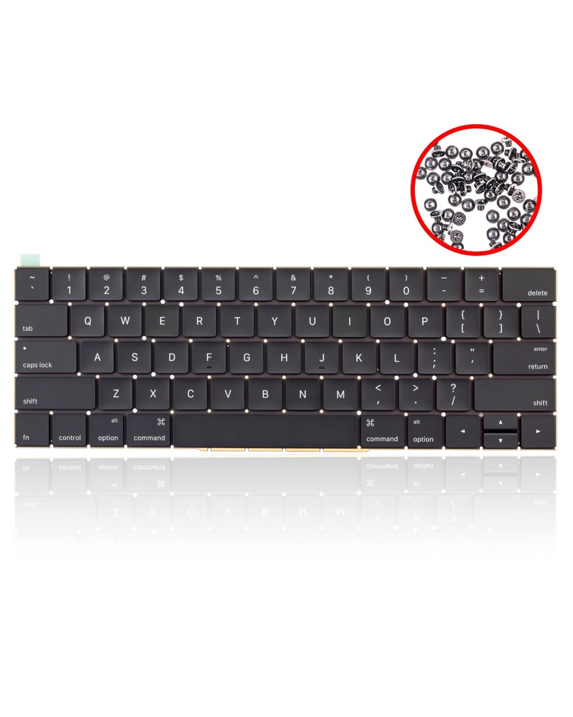 Keyboard W/ Backlight &amp; Screws (US English) Compatible For MacBook Pro 13&quot; / 15&quot; W/ Touch Bar (A1706 / A1707)