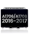 Complete LCD Display Assembly Compatible For MacBook Pro 13&quot; W/ Touch Bar / Pro 13&quot; (A1706 / A1708 / Late 2016 / Mid 2017) (Used OEM Pull: Grade B) (Space Gray)