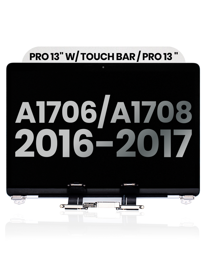 Complete LCD Display Assembly Compatible For MacBook Pro 13&quot; W/ Touch Bar / Pro 13&quot; (A1706 / A1708 / Late 2016 / Mid 2017) (Used OEM Pull: Grade A) (Silver)