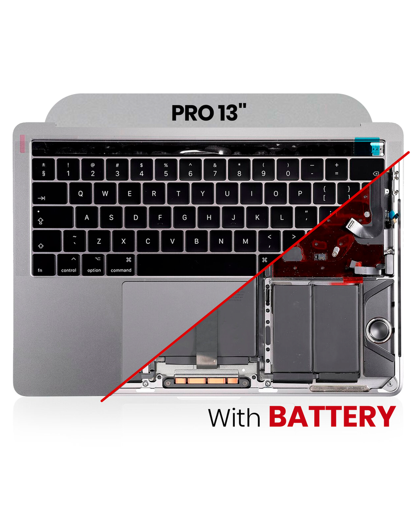 Top Case Assembly With Battery And Keyboard Compatible For MacBook Pro 13&quot; Touch Bar (A1706 / Late 2016) (UK Keyboard) (Space Gray)