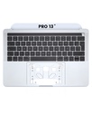 Top Case With Keyboard Compatible For MacBook Pro 13&quot; W/ Touch Bar (A1706 / Late 2016 / Mid 2017) (French Keyboard) (Silver)