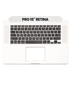 Top Case With Keyboard And Microphone Compatible For MacBook Pro 15&quot; Retina (A1398 / Late 2013 / Mid 2014) (US English) (Used OEM Pull: Grade New)