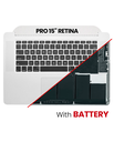 Top Case Assembly With Battery And Keyboard Compatible For MacBook Pro 15&quot; Retina (A1398 / Late 2013 / Mid 2014) (US Keyboard)