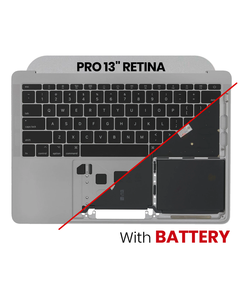 Top Case Assembly With Battery And Keyboard Compatible For MacBook Pro 13&quot; Retina (A1708 / Late 2016) (US Keyboard) (Used OEM Pull: Grade New) (Space Gray)