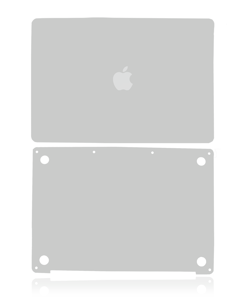 2 in 1 (Top and Bottom) Skin Compatible For MacBook Pro 13&quot; (A2289 / Mid 2020) (Silver)