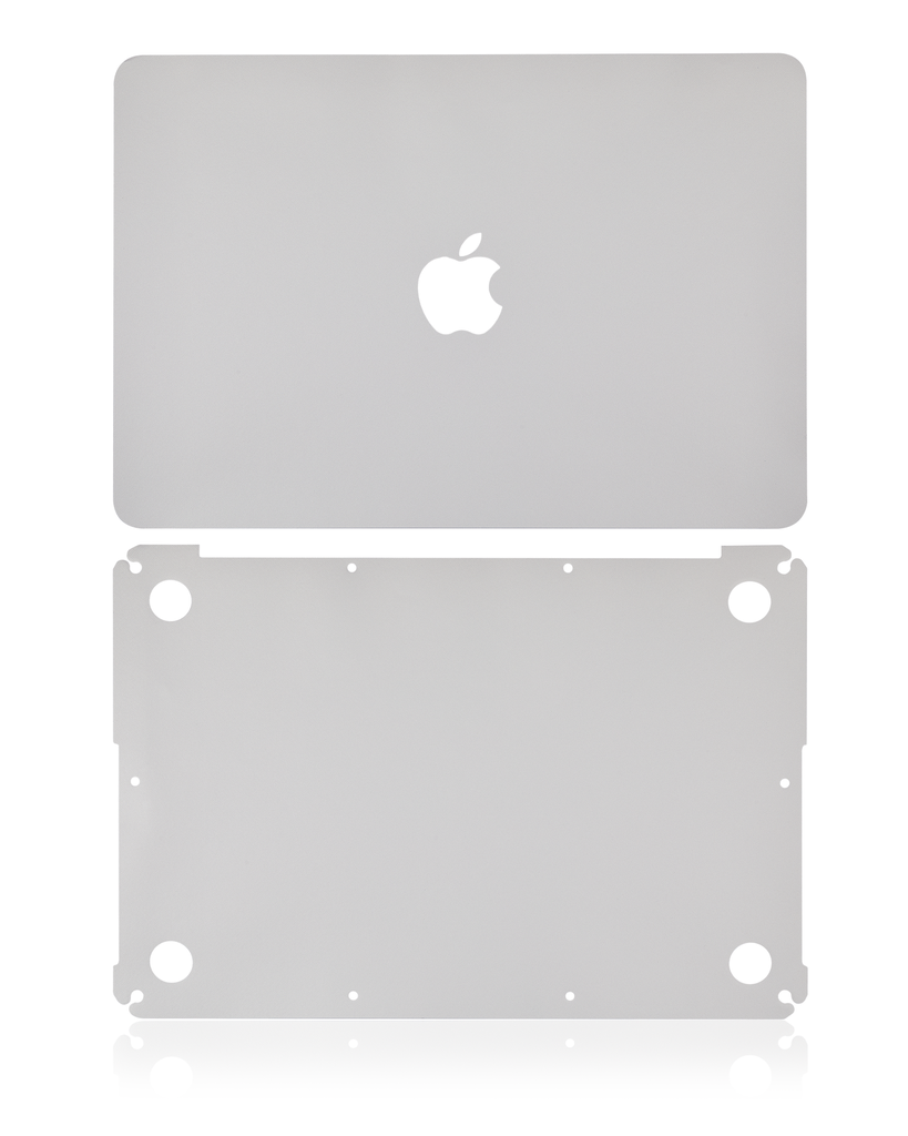2 in 1 (Top and Bottom) Skin Compatible For Macbook Pro 13&quot; Retina (A1502 / 2015) (Silver)