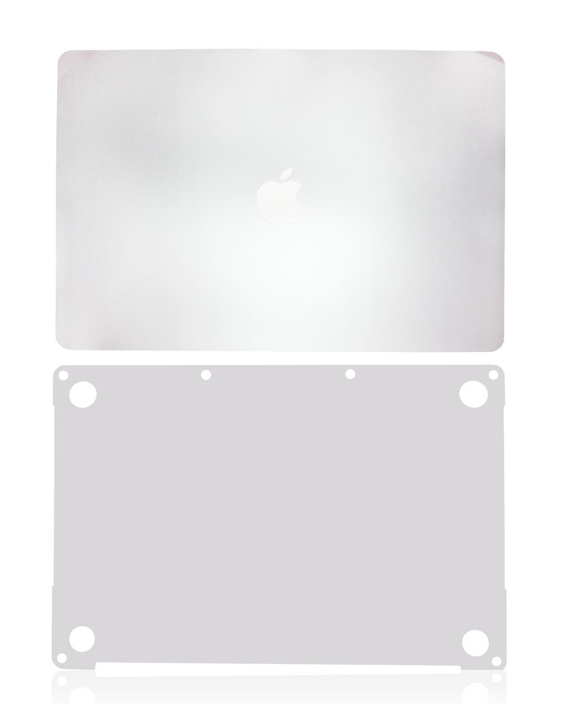 2 in 1 (Top and Bottom) Skin Compatible For MacBook Pro 13&quot; (A1989 / Late 2018 / Early 2019) (A2159 / Mid 2019) (Silver)