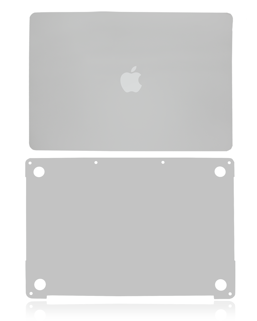 2 in 1 (Top and Bottom) Skin Compatible For MacBookPro 13&quot; (A2251 / Mid 2020) (Silver)