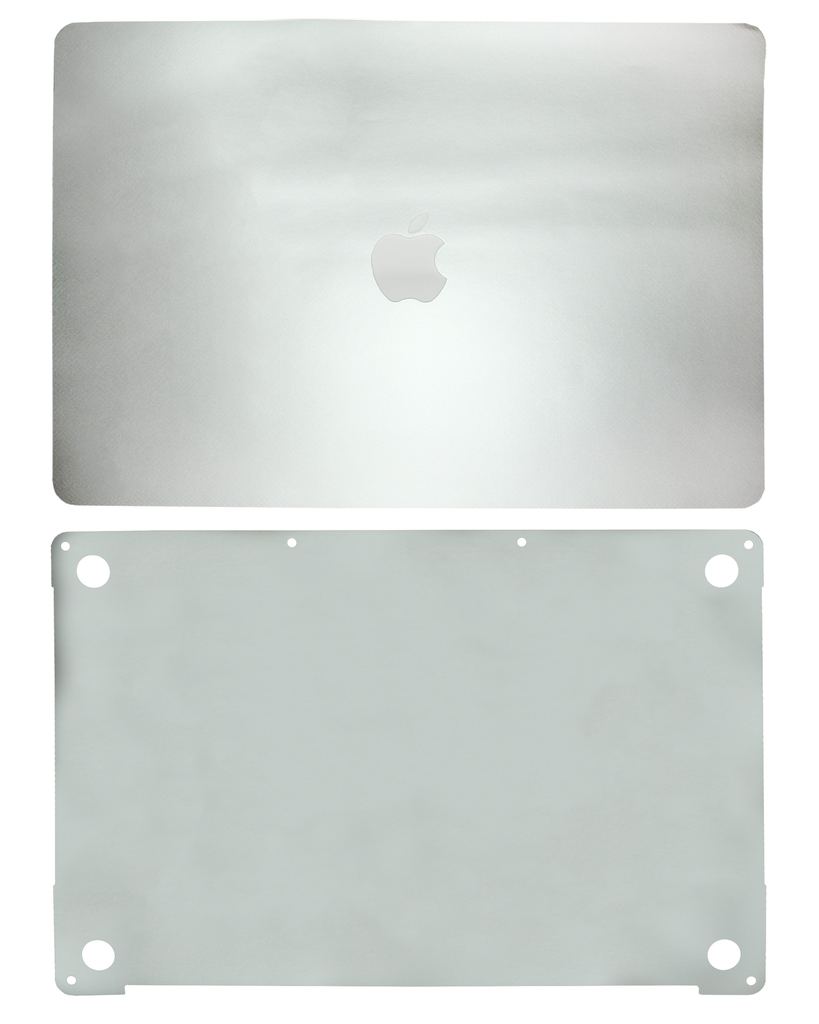 2 in 1 (Top and Bottom) Skin Compatible For MacBook Pro 15&quot; Touch Bar (A1990 / Late 2018 / Early 2019) (Silver)