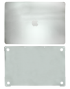2 in 1 (Top and Bottom) Skin Compatible For MacBook Pro 15&quot; Touch Bar (A1990 / Late 2018 / Early 2019) (Silver)