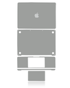 4in1 (Top, Bottom, Keyboard, Palmrest) Skin Compatible For MacBook Pro 13&quot; (A2289 / Mid 2020) (Space Gray)