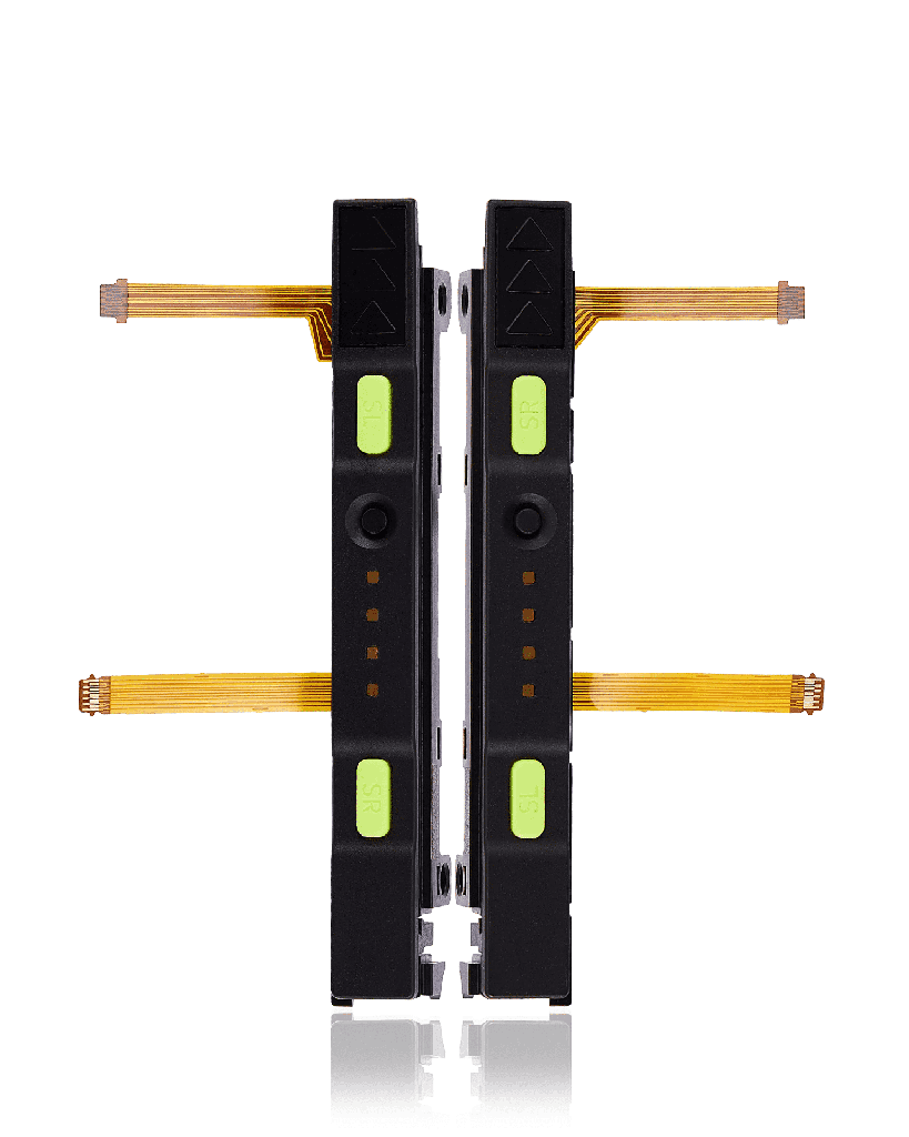 Plastic Rail (Right+Left) With Flex Cable for Nintendo Switch (Yellow)