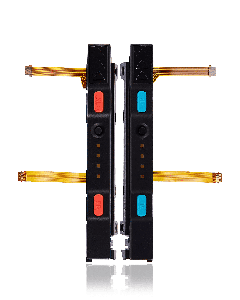 Plastic Rail (Right+Left) With Flex Cable for Nintendo Switch (Red / Blue)