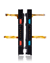 Plastic Rail (Right+Left) With Flex Cable for Nintendo Switch (Red / Blue)