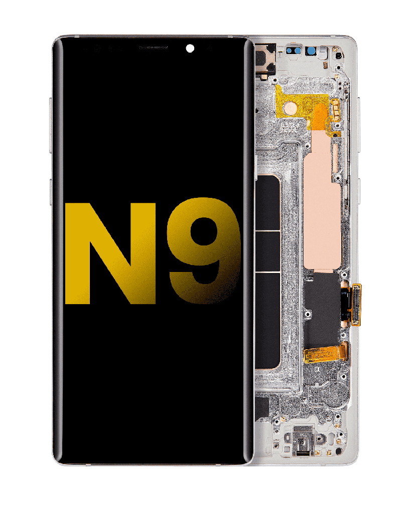 OLED Assembly With Frame Compatible For Samsung Galaxy Note 9 (Refurbished) (Cloud Silver)