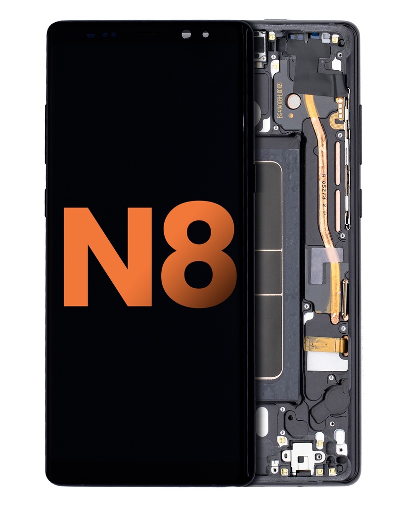 OLED Assembly With Frame Compatible For Samsung Galaxy Note 8 (Blemish: Grade D) (Midnight Black)