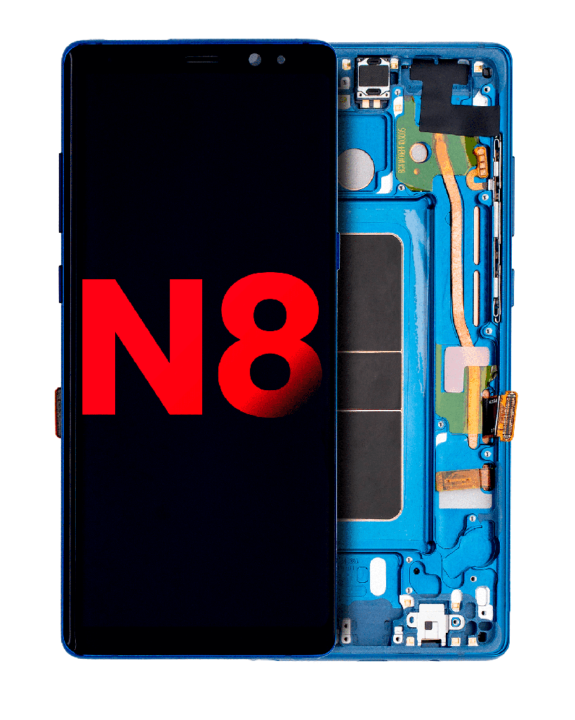 OLED Assembly With Frame Compatible For Samsung Galaxy Note 8 (Aftermarket Plus) (Deep sea Blue)