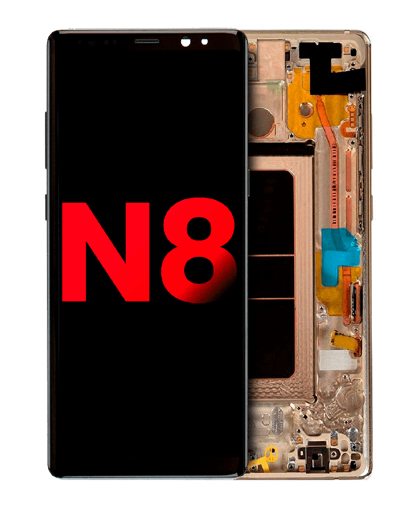 OLED Assembly With Frame Compatible For Samsung Galaxy Note 8 (Aftermarket Plus) (Maple Gold)