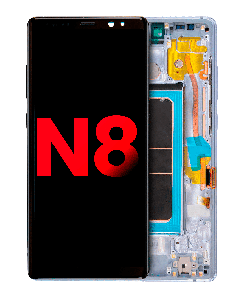 OLED Assembly With Frame Compatible For Samsung Galaxy Note 8 (Aftermarket Plus) (Orchid Gray)
