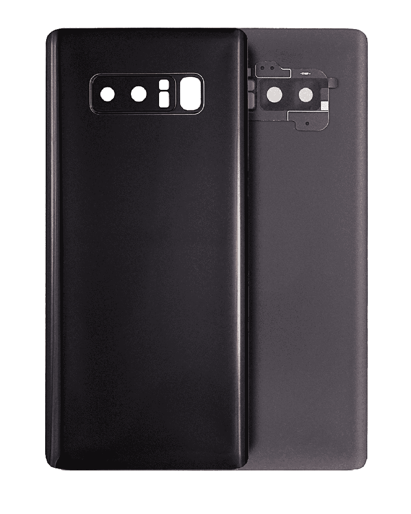 Back Cover Glass With Camera Lens Compatible For Samsung Galaxy Note 8 (No Logo) (Aftermarket Plus) (Midnight Black)