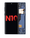 OLED Assembly With Frame Compatible For Samsung Galaxy Note 10 (Aftermarket Plus) (Aura Glow / Silver)