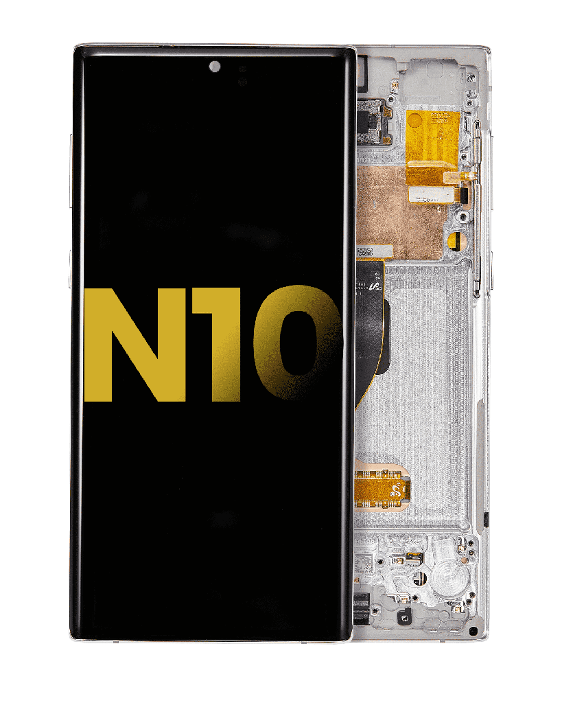 OLED Assembly With Frame Compatible For Samsung Galaxy Note 10 (Refurbished) (Aura White)