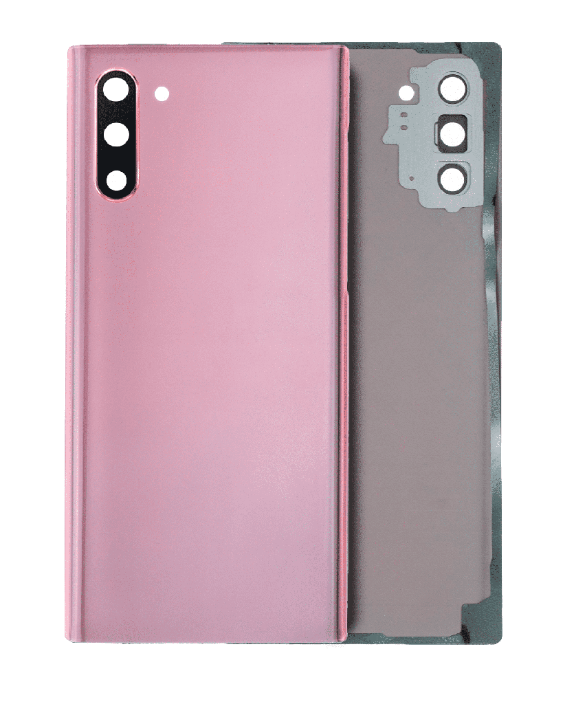Back Cover Glass With Camera Lens Compatible For Samsung Galaxy Note 10 (No Logo) (Aftermarket Plus) (Aura Pink)