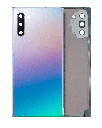 Back Cover Glass With Camera Lens Compatible For Samsung Galaxy Note 10 (No Logo) (Aftermarket Plus) (Aura Glow / Silver)
