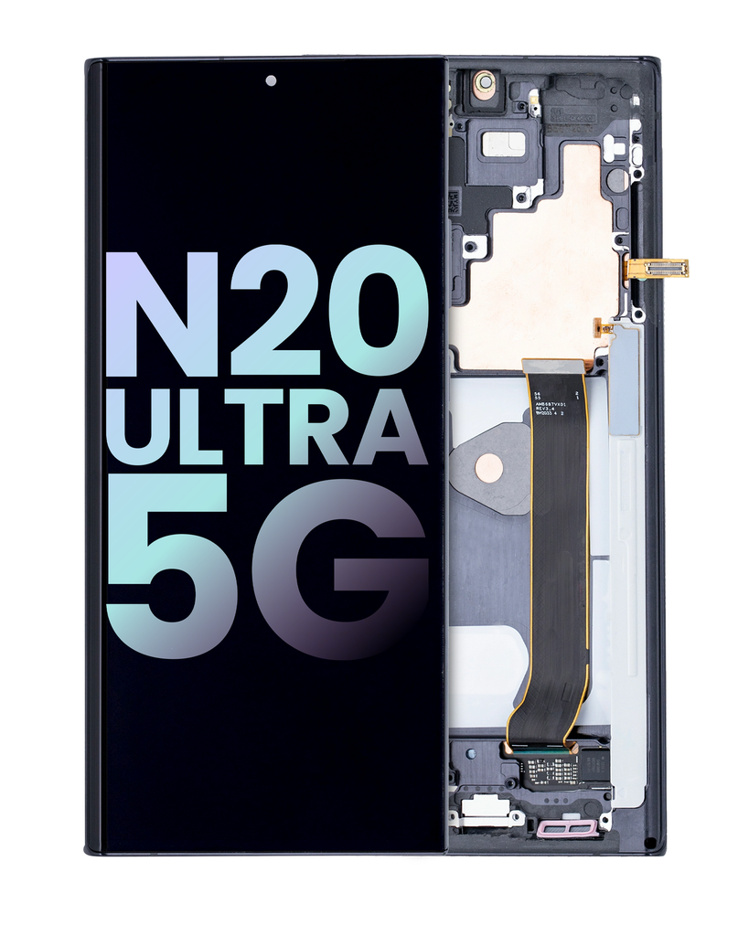 OLED Assembly With Frame Compatible For Samsung Galaxy Note 20 Ultra 5G (Service Pack) (Mystic Black)