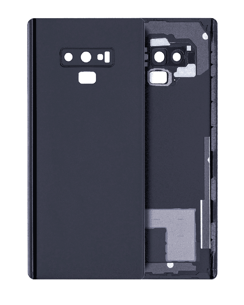 Back Cover Glass With Camera Lens Compatible For Samsung Galaxy Note 9 (No Logo) (Aftermarket Plus) (Midnight Black)