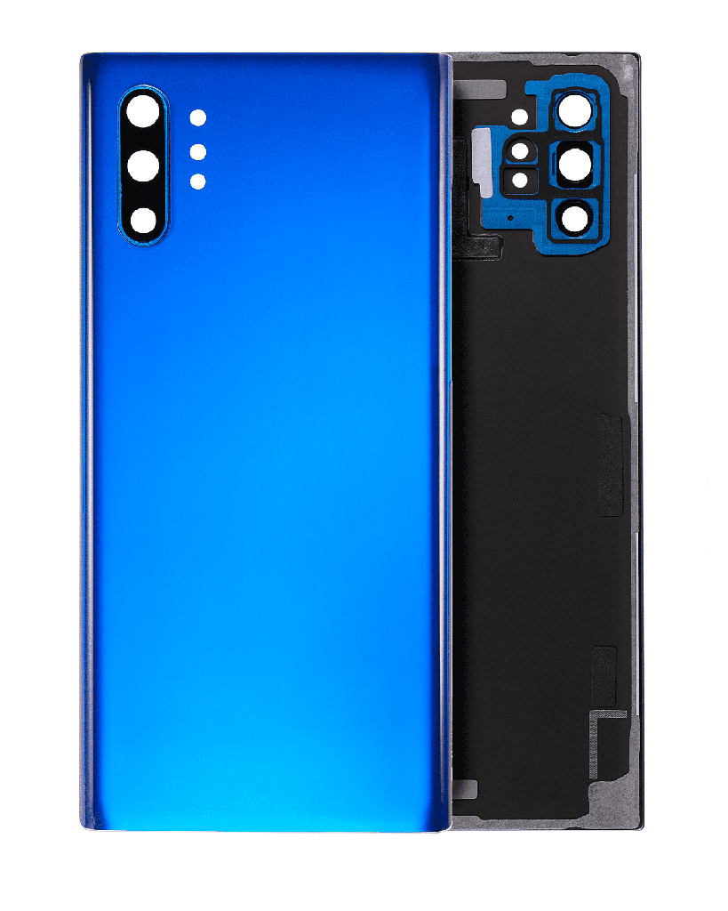 Back Cover Glass With Camera Lens Compatible For Samsung Galaxy Note 10 Plus / 5G (No Logo) (Aftermarket Plus) (Aura Blue)