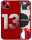 Back Housing W/ Small Components Pre-Installed Compatible For iPhone 13 (US Version) (Used OEM Pull: Grade A) (Red)