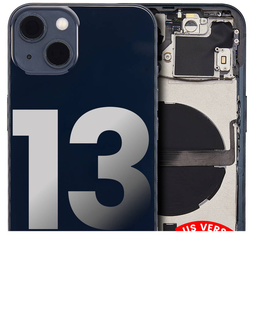Back Housing W/ Small Components Pre-Installed Compatible For iPhone 13 (US Version) (Used OEM Pull: Grade A) (Midnight)