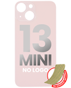 Back Glass With 3M Adhesive Compatible For iPhone 13 Mini (No Logo / Large Camera Hole) (Pink)