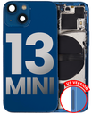Back Housing W/ Small Components Pre-Installed Compatible For iPhone 13 Mini (US Version) (Used OEM Pull: Grade B) (Blue)