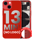Back Housing W/ Small Components Pre-Installed Compatible For iPhone 13 Mini (No Logo) (Aftermarket Plus) (International Version) (Red)