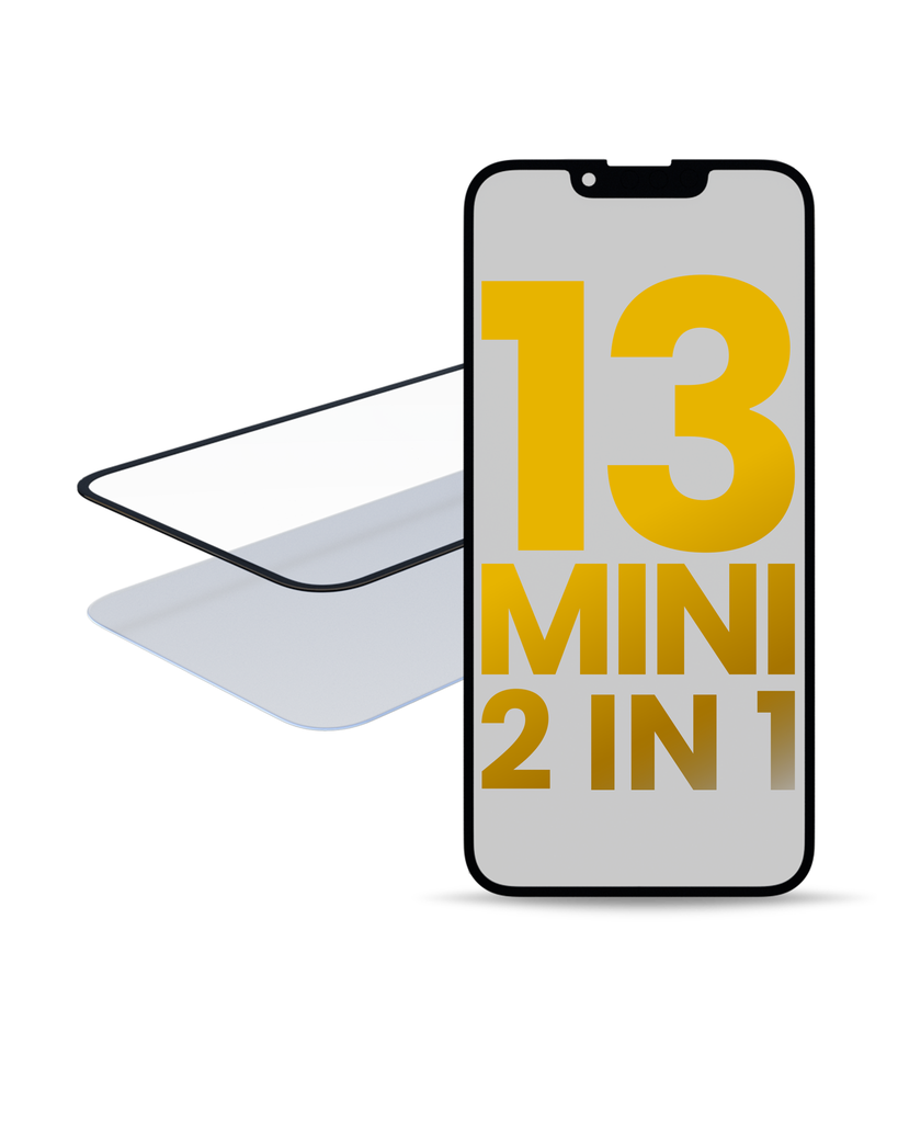 2 in 1 With Frame Included (Front Glass + OCA Pre-Installed) Compatible For iPhone 13 Mini (OCA Master)
