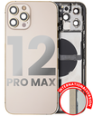 Back Housing W/ Small Components Pre-Installed Compatible For iPhone 12 Pro Max (International Version) (Used OEM Pull: Grade C) (Gold)