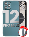 Back Housing W/ Small Components Pre-Installed Compatible For iPhone 12 Pro Max (US Version) (Used OEM Pull: Grade C) (Pacific Blue)