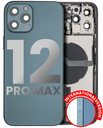 Back Housing W/ Small Components Pre-Installed Compatible For iPhone 12 Pro Max (International Version) (Used OEM Pull: Grade A) (Pacific Blue)