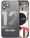 Back Housing W/ Small Components Pre-Installed Compatible For iPhone 12 Pro Max (US Version) (No Logo) (Aftermarket Plus) (Graphite)
