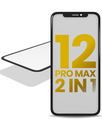 2 in 1 With Frame Included (Front Glass + OCA Pre-Installed) Compatible For iPhone 12 Pro Max (OCA Master)