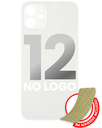 Back Glass With 3M Adhesive Compatible For iPhone 12 (No Logo / Large Camera Hole) (White)
