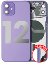 Back Housing W/ Small Components Pre-Installed Compatible For iPhone 12 (US Version) (Used OEM Pull: Grade B) (Purple)