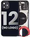 Back Housing W/ Small Components Pre-Installed Compatible For iPhone 12 (No Logo) (Aftermarket Plus) (International Version) (Black)
