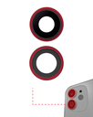 Back Camera Lens With Bracket &amp; Bezel Compatible For iPhone 12 / 12 Mini (Aftermarket Plus) (Red)