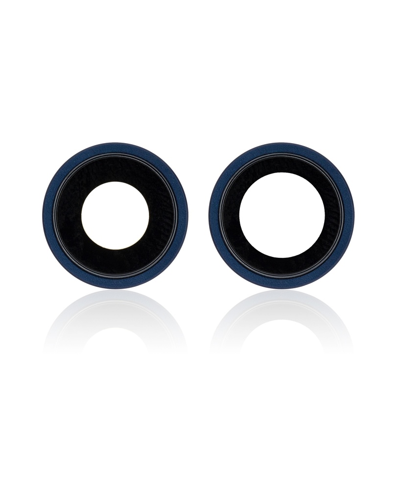 Back Camera Lens With Bracket &amp; Bezel Compatible For iPhone 12 / 12 Mini (Aftermarket Plus) (Blue) (10 Pack)